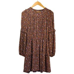 Anthropologie Current Air Ditzy Floral Fall Ruffle Peasant Dress l Size Medium
